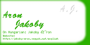 aron jakoby business card